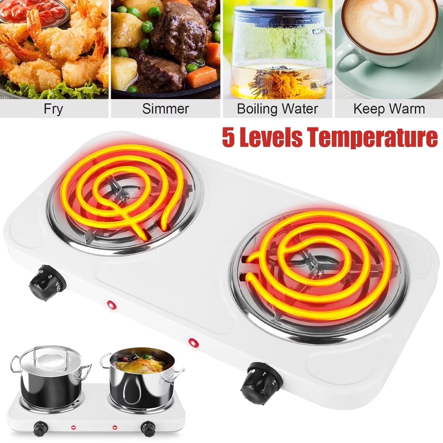 Portable Electric Dual Hot Plate Stove