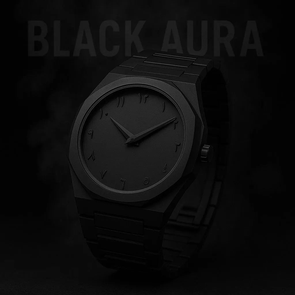 Black Arabic Aura Watch for Men