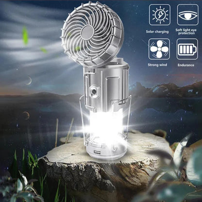 Portable Solar Fan with LED Light