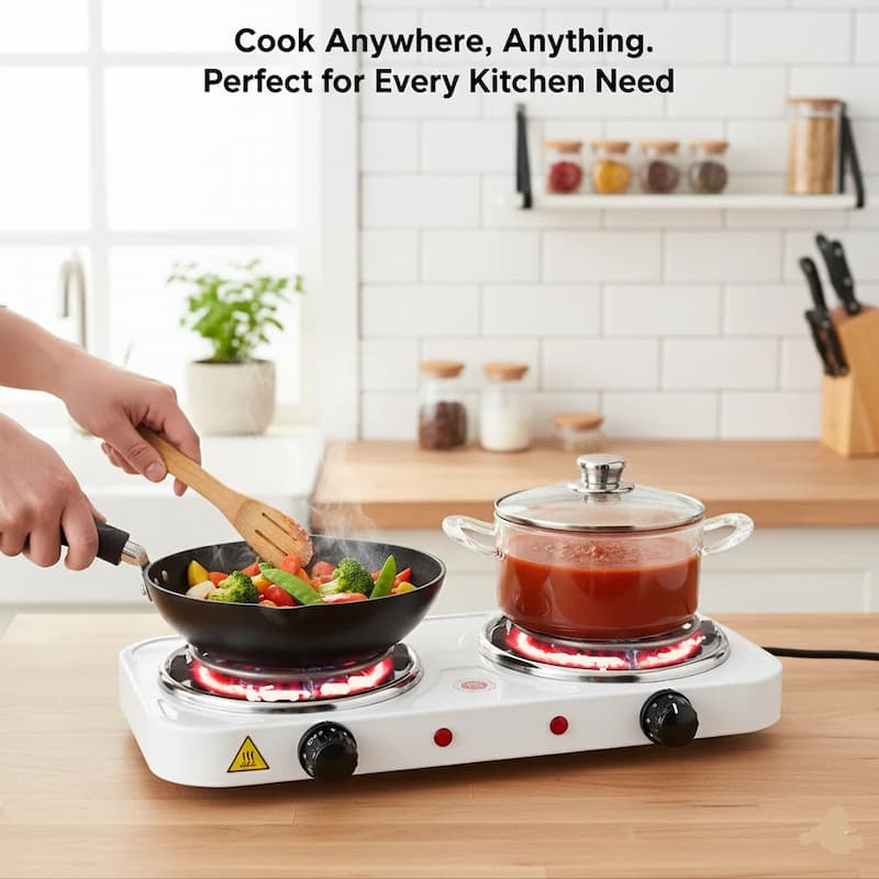 Portable Electric Dual Hot Plate Stove