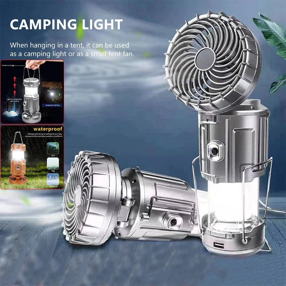Portable Solar Fan with LED Light