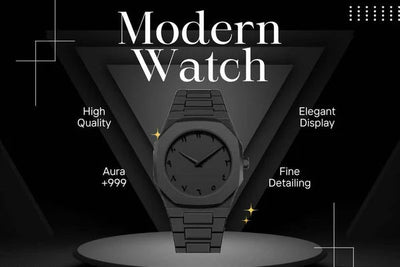 Black Arabic Aura Watch for Men